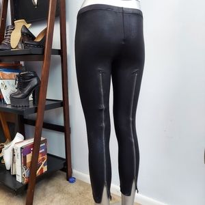 Zippered Fau Leather Leggings